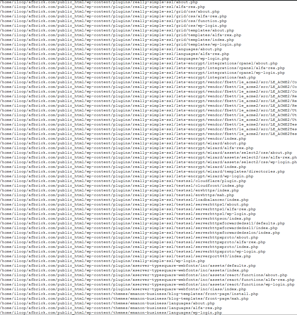 マルウェア感染ファイルリスト
